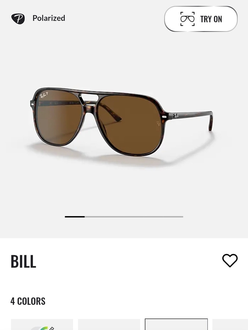 Ray-Ban 'Bill' Aviator Sunglasses in Tortoise/Brown, Polarized
